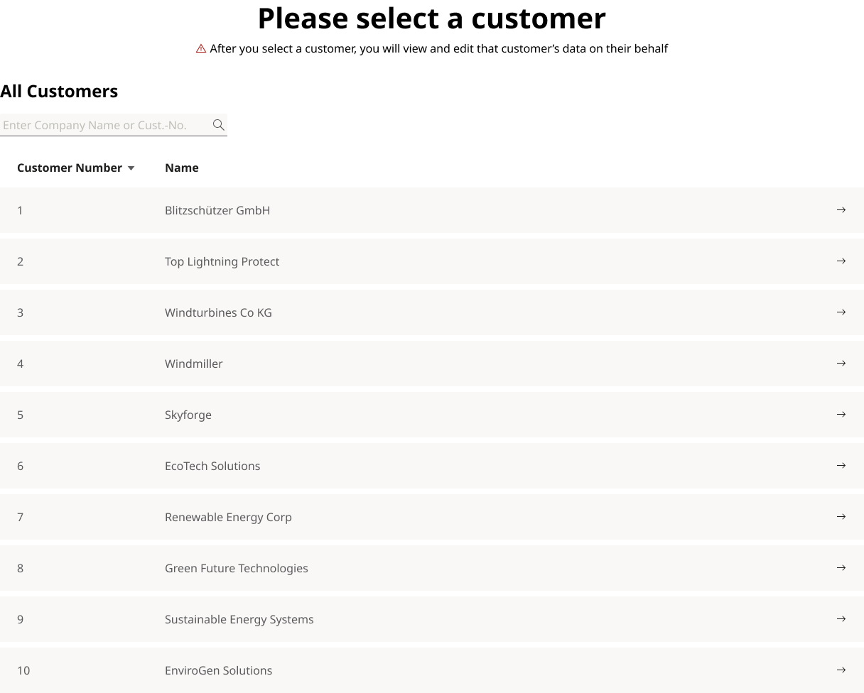 Example Company List